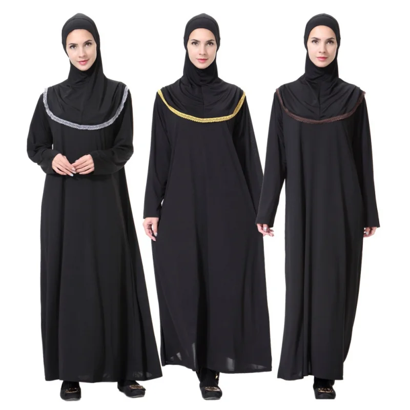 Muslim Maxi Dress Women Embroidery Dubai Gown Dress Long Sleeve Islamic