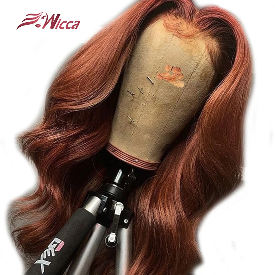 

Wicca Deep Part Lace Front Human Hair Wig 130 150 Color Wavy Wig Pre Plucked Brazilian Remy Wig For Black Women