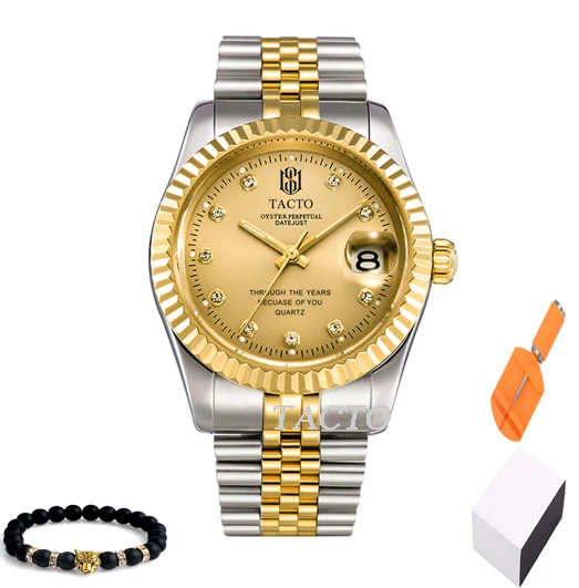 TACTO мужские часы Лидирующий бренд роскошные часы мужские креативные часы военные кварцевые часы светящийся хронограф 30 метров водонепроницаемые - Цвет: TA-1-2