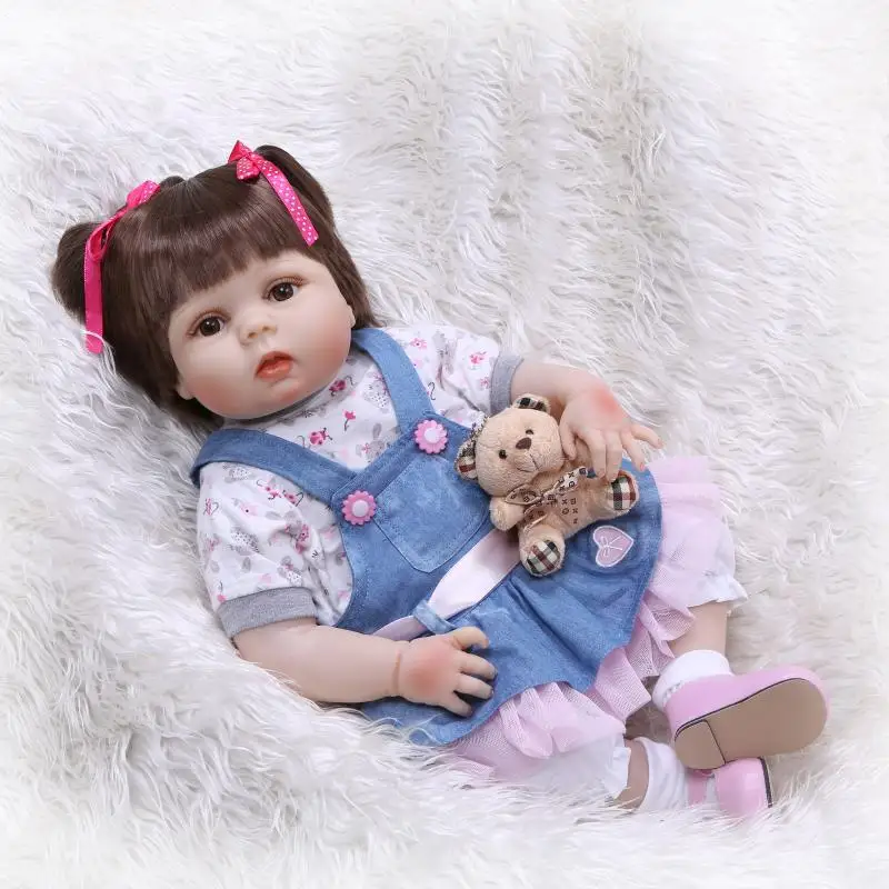 55 см всего тела силикона Reborn Baby Doll Игрушки для девочек Bonecas новорожденных принцессы Bebe живые Младенцы подарок купаться игрушка