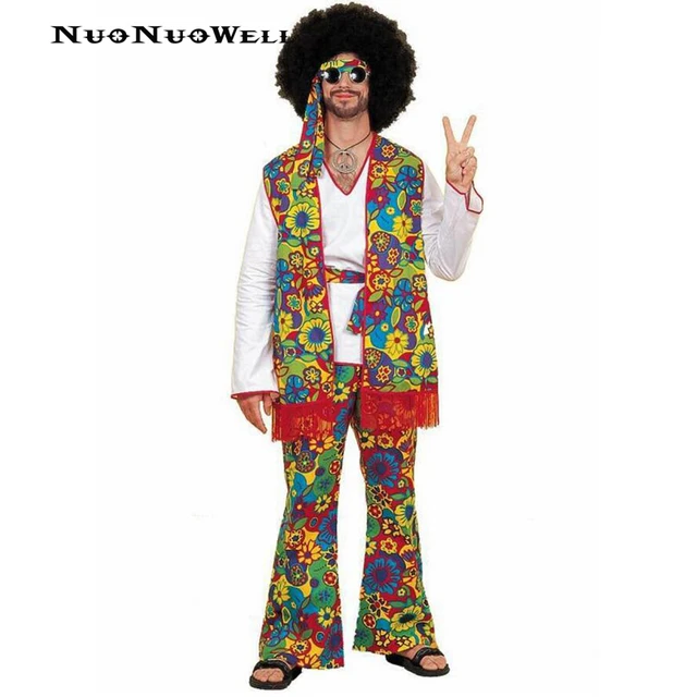 nuonuowell halloween costume vintage 50s hippie clothing night club bar party stage hip hop singers performance