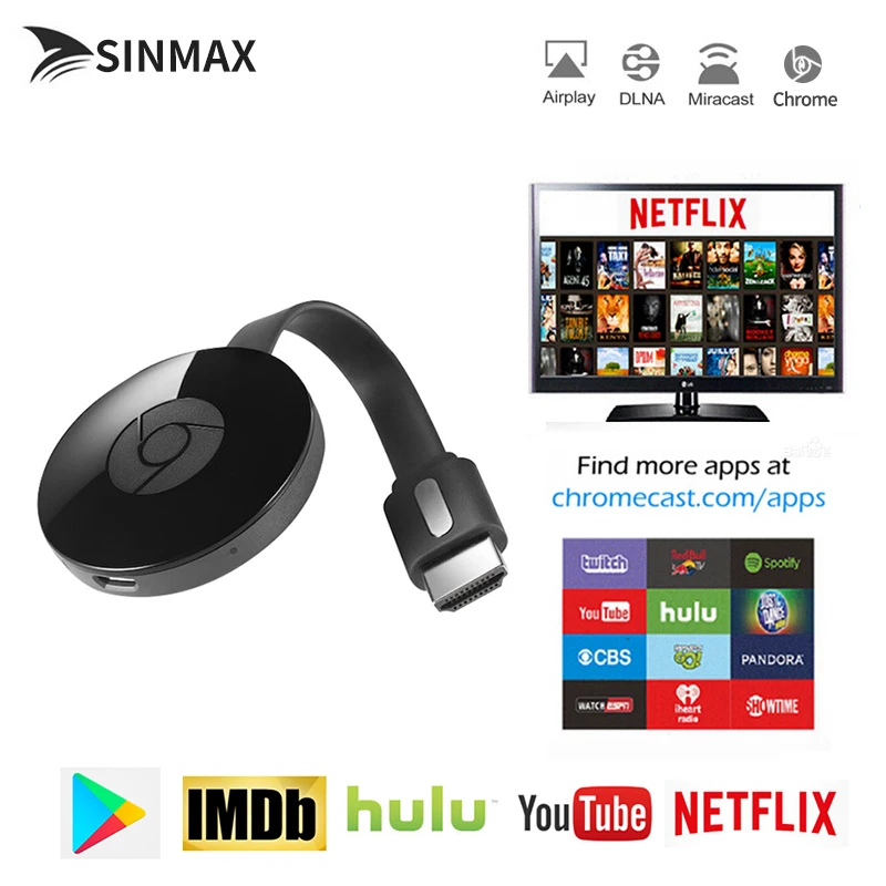 

Chromecast TV Stick for Netflix YouTube Chrome Cast for Android tv Miracast cromecast HDMI Display Dongle vs Mirascreen anycast