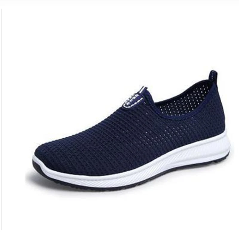 JUNSRM Fashion Breathable Mesh Men Shoes Non-slip Rubber Sole Man Shoes 2019 Summer Autumn Plus Size 38-44 Male Black Shoes