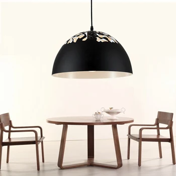 

Vintage Pendant Light Dining Room Kitchen Loft Lamp Through-Carved Black White Iron Decor Home Lighting Fixtures E27 110-220V