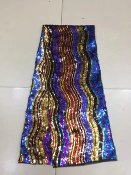 

David-2.215 embroidered Mesh Tulle fabric Factory price sequins Nigerian lace fabrics