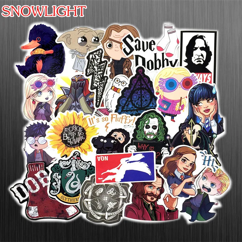53Pcs Harry Potter Cartoon Doodle Sticker For Motorcycle Laptop Phone Guitar Cool Notebook Car Wall Stickers Waterproof