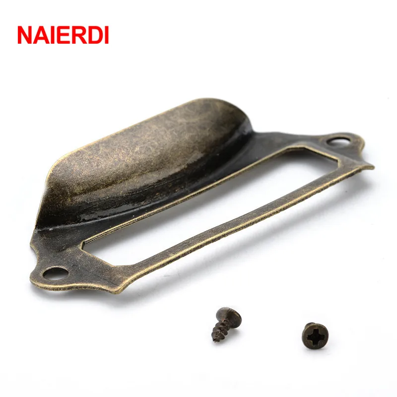 NAIERDI 5pcs Antique Brass Metal Label Pull Frame Handle File Name Card Holder For Furniture Cabinet Drawer Box Case Hardware NAIERDI 5pcs Antique Brass Metal Label Pull Frame Handle File Name Card Holder For Furniture Cabinet Drawer Box Case Hardware