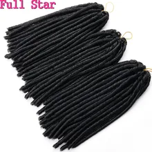 Мягкие Faux locs 1" 70 г ямайские вязанные крючком косы волосы полная звезда наращивание волос коричневый Омбре черные синтетические волосы 1 упаковка для женщин