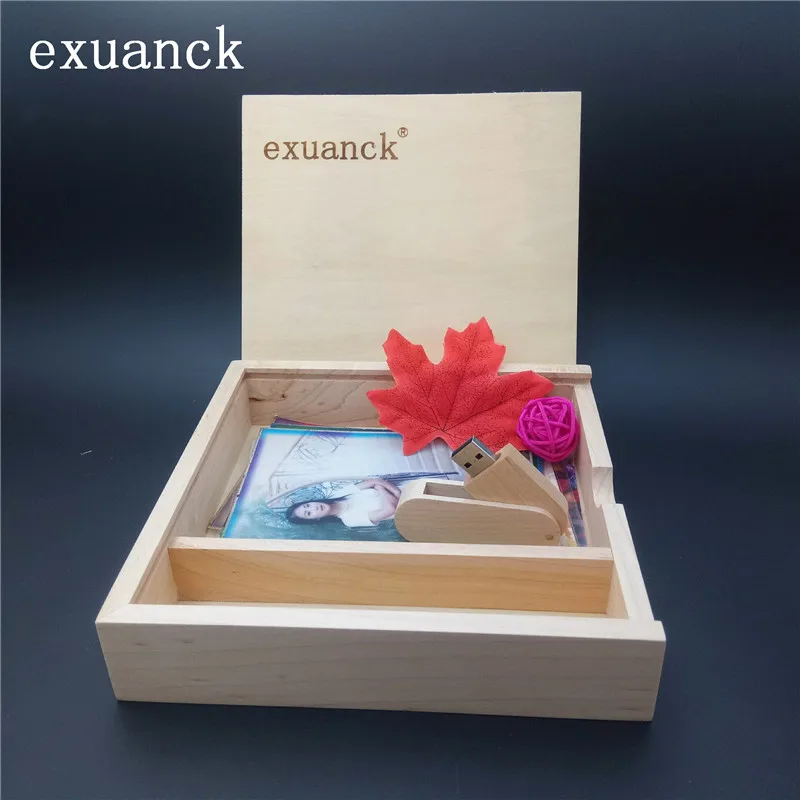 Деревянная коробка для фотоальбома exuanck 170*170*35 USB 3 0 8 ГБ 16 32 64 флеш-накопитель