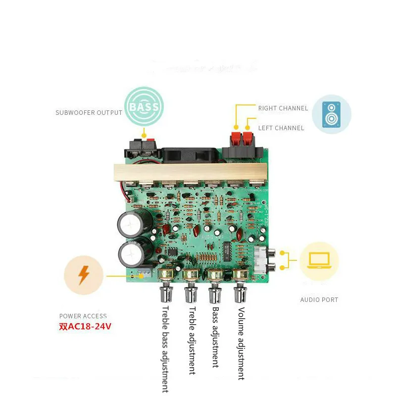 Аудио усилитель доска 2,1 канал 240 Вт сабвуфер высокой мощности усилитель доска усилитель двойной AC18-24V домашний кинотеатр