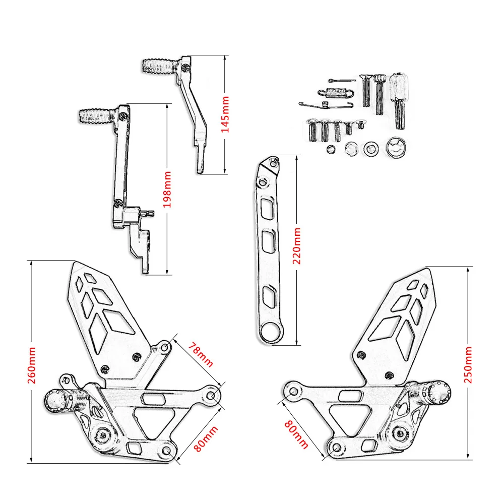 Для Yamaha MT10 FZ10 подножки Алюминий Регулируемые задние комплекты Rearset Подножка для ухода за кожей ног колышки MT FZ 10 MT-10 FZ-10