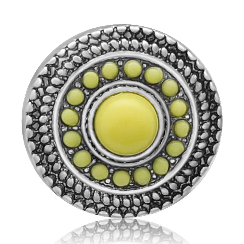 

New KZ1316 Beauty Round 18MM Pattern Yellow Metal charm snap buttons for DIY charm snap jewelry charm wholesale