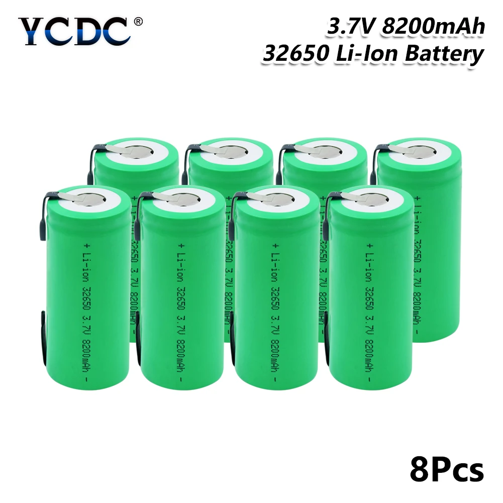 Высокоразрядные 3,7 V 8200mAh резервного питания перезаряжаемые литиевые батареи 32650 литий-ионная батарея сварочные никелевые листовые батареи - Цвет: 8 PCS