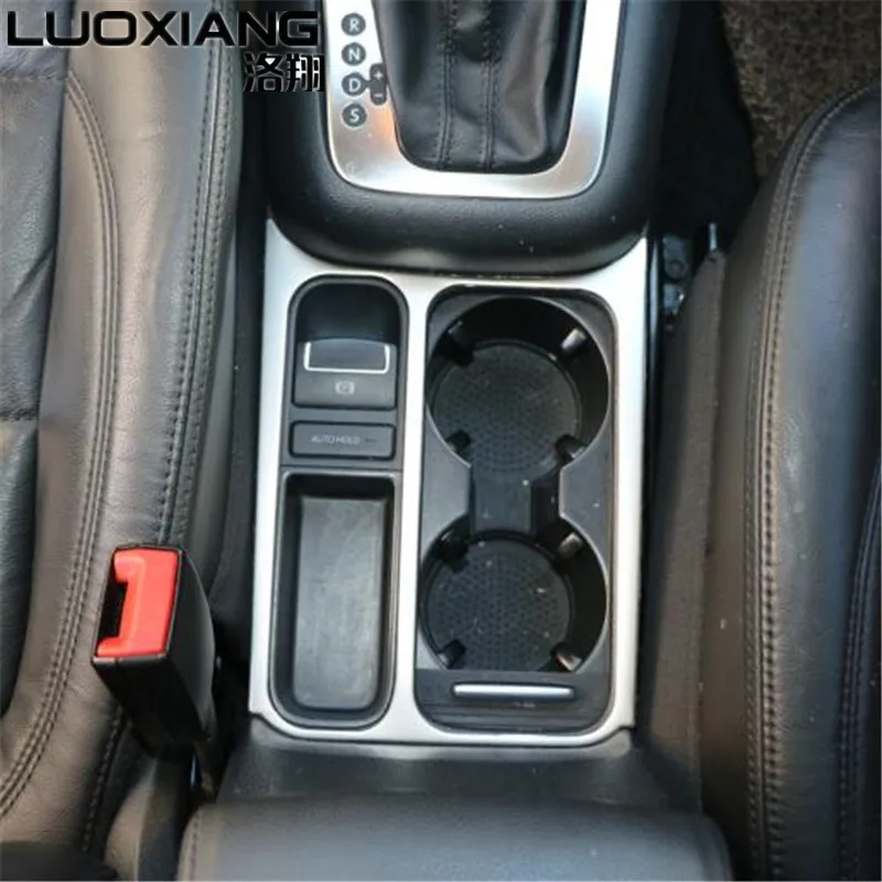 For Tiguan 2010 To 2015 Car Water Cup Holder Frame Cover Center Console Trim Armrest Storage