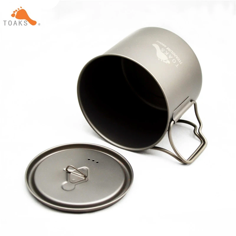 550 ml toaks al aire libre portátil camping Ultralight Titanium pot camping Titanium Bowl Vajilla para caminatas taza de titanio olla-550