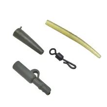 40 шт. набор рыболовных инструментов рыболовные снасти карп свинцовые зажимы длинный корпус q-образный быстросменный Вертлюги рукав против спутывания Pesca карп