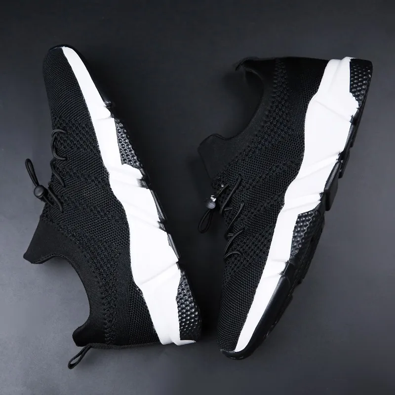 Krasovki Brand Shoes Men Casual Fly Weave Black Sneakers Tenis Masculino Summer Mesh Trainers Breathable Male 2019 Dropshipping
