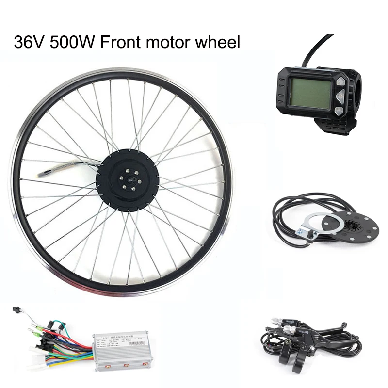 

Motor Wheel Bike a Motor Electric Kit for Bike 36V 500W 26 inch 27.5" 28" Electric Bicycle Wheel MTB Power Front Pas Sensor