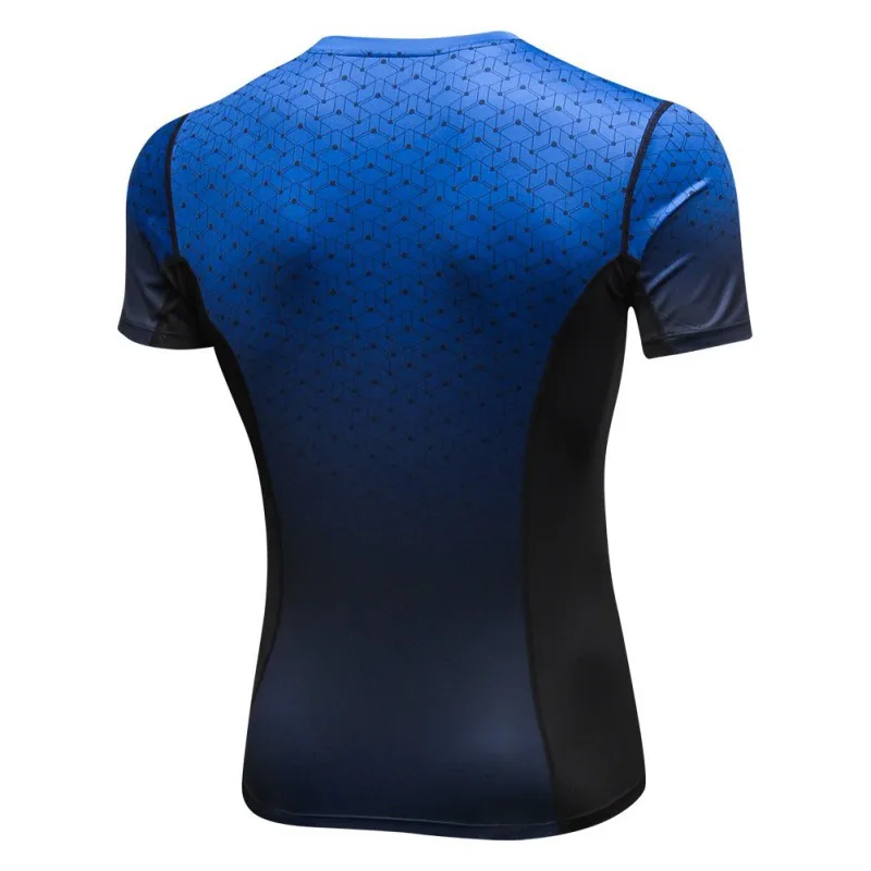 Breathable Bottoming Men Casual Short Sleeve Quick-drying Round Collar T-shirt Sports Print Tops