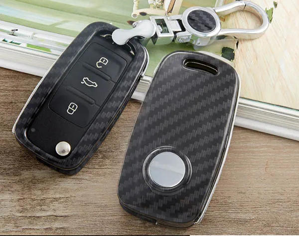 B case with chain Автомобильный брелок для ключей, сумки для Volkswagen vw polo 5 golf 7 4 6 passat b6 b5 Shell, аксессуары для декорирования машины из углеродного волокна - Название цвета: B case with chain