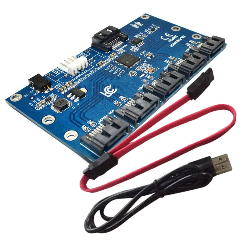 Новая Адаптерная карта SATA 1 5 портов Конвертер порт мультипликатор Riser Card Hub DC128| |