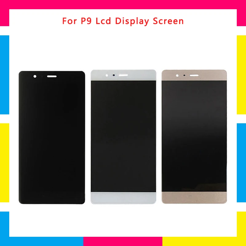 

LCD Display Screen With Touch Screen Digitizer Assembly For Huawei P9 EVA-L09 EVA-L19 Black White Gold Replacement