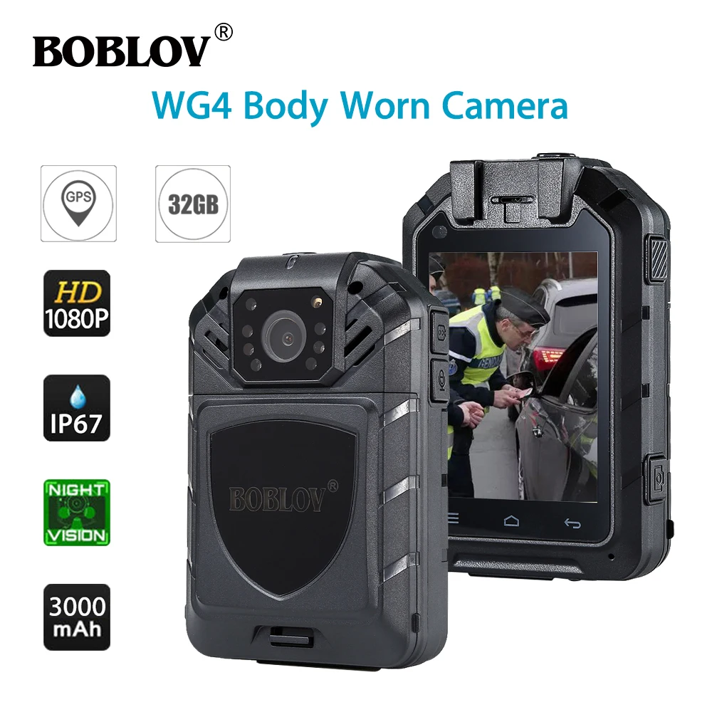 

BOBLOV WG4 32G Body Worn Camera WiFi 4G/3G GPS Police Cam Video Record Infrared IR Night Vision Real Time Video Wide Angle