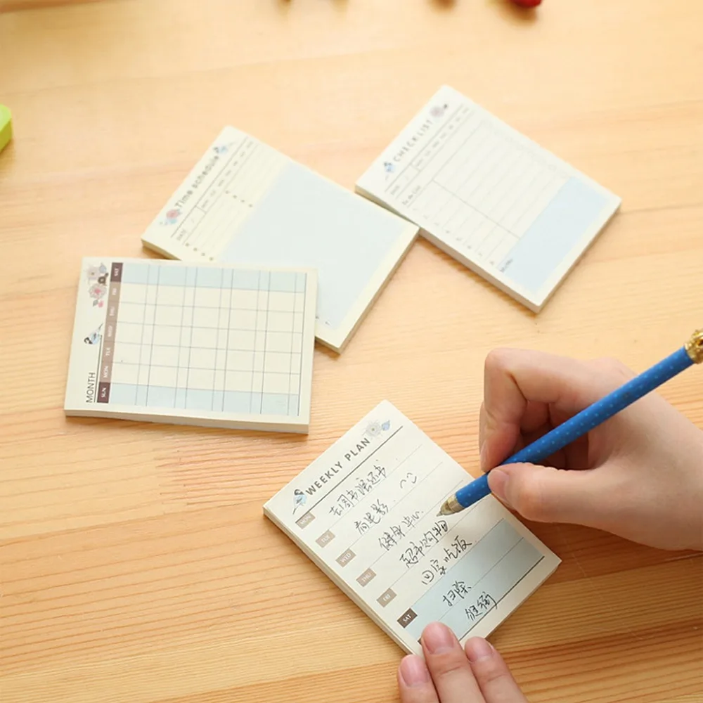 Милый Еженедельный ежемесячный планировщик работы блокнот дневник программа для детей школьные принадлежности
