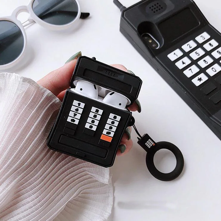 

Retro Vintage Mobile Phone Cellphone Camera Style Ring Clip Soft Rubber Silicone Case for AirPods 2 & 1