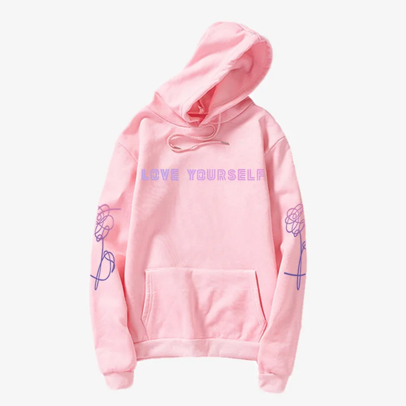 Love Yourself Sweatshirt, Epiphany Love Yourself Kim Seokjin Sweatshirt, Love Yourself hoody, army Answer Idol Hoodie - Цвет: pink 2