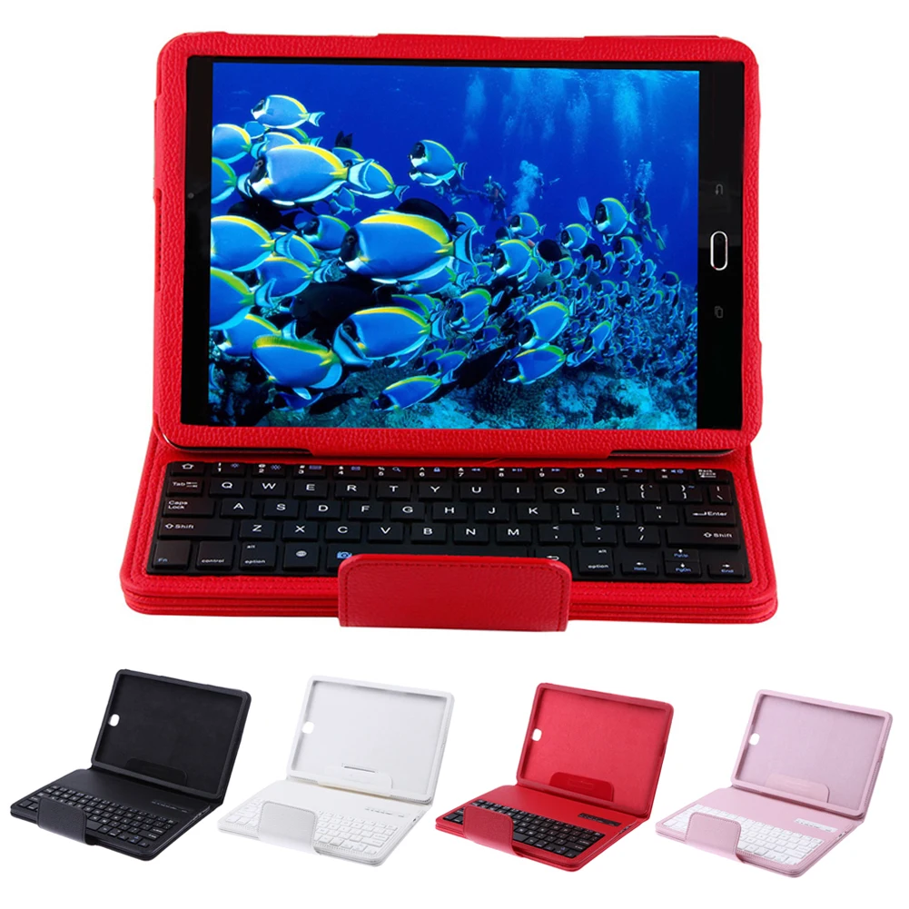 

High Quality Detachable Bluetooth Keyboard With Leather Case + Stand for Samsung Galaxy Tab S2 T810/Tab A T550 9.7''