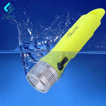 

High Bright LED Diving Flashlight Single Mode 2300LM Underwater 10M Effective Diving Torch Waterproof Linternas With Tail Hook