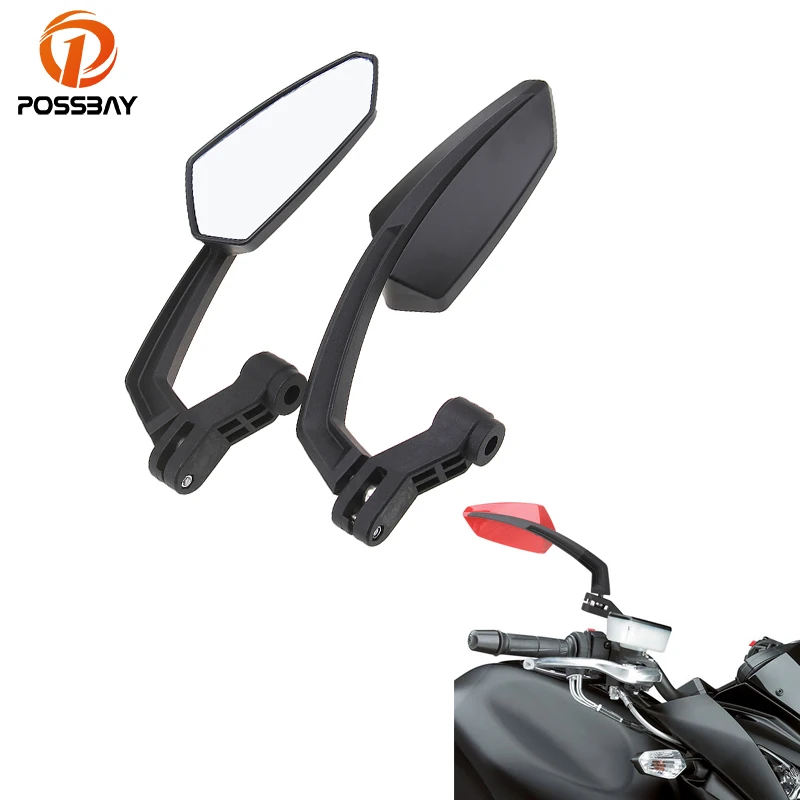 POSSBAY Universal Motorcycle Mirror 8mm 10mm for Harley Suzuki Yamaha