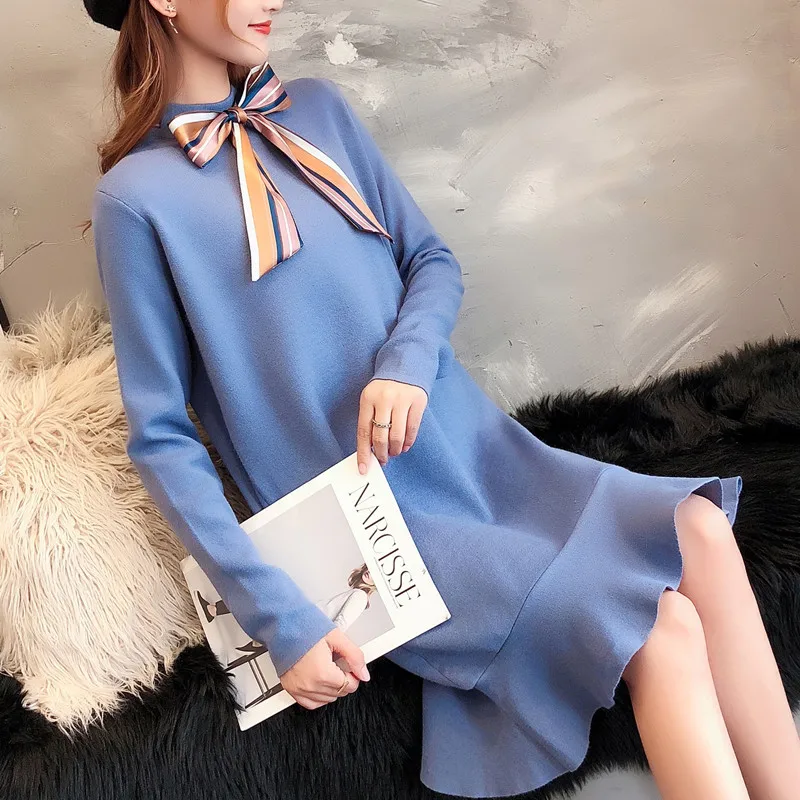 

9950 2018 Korean version of the new autumn bowknot knitted sweater 63