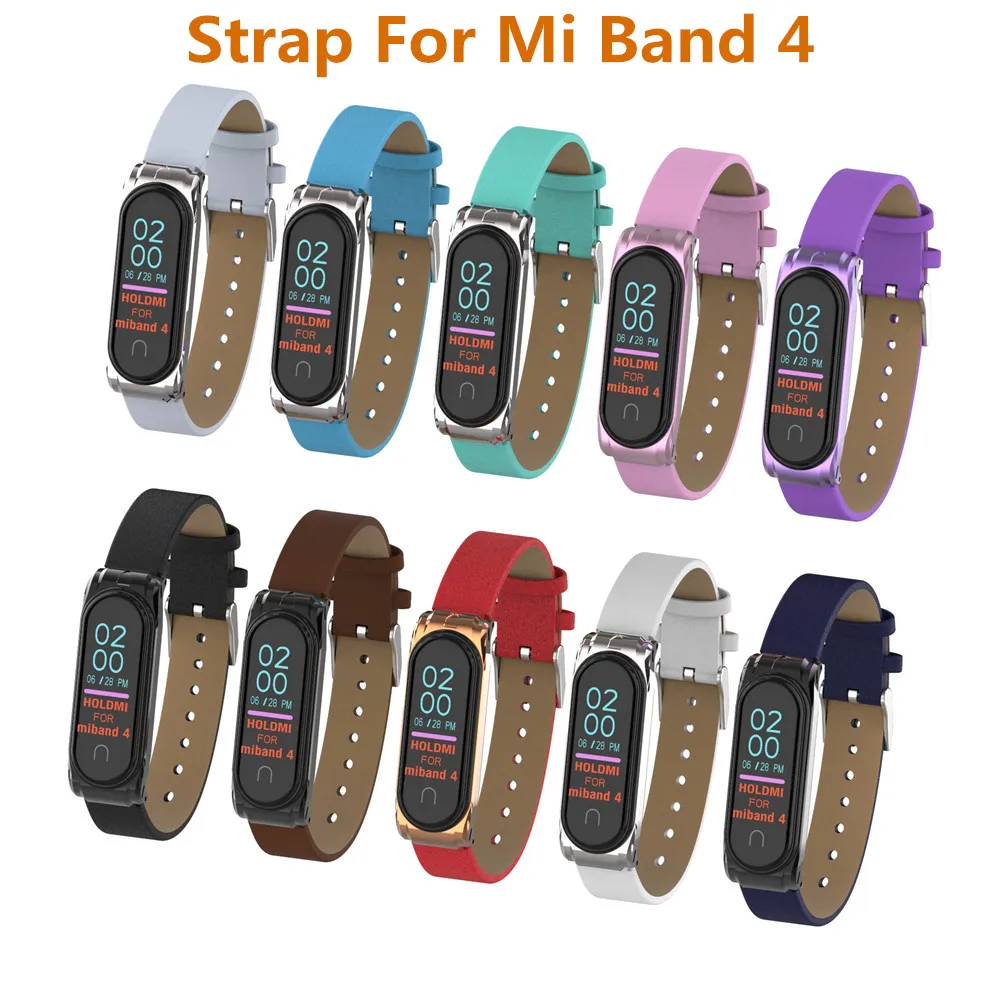 

Leather PU Strap for Xiaomi Mi Band 4 Replacement Wrist Strap For Xiaomi Mi Band 4 Accessories Bracelet Miband 4 Strap