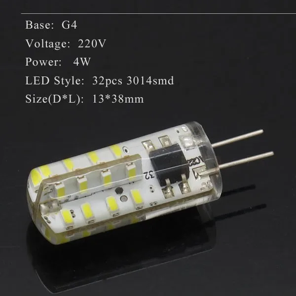 3 Вт 4 Вт 5 Вт 6 Вт 9 Вт SMD3014 G4 светодио дный лампы DC 12 В/AC 220 В силиконовые лампы 24/32/48/64/104 светодио дный s заменить 10 Вт 30 Вт 50 вт галогенной лампы