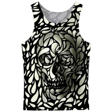 Cloudstyle 3D Майки мужские без рукавов популярный дизайн летние модные повседневные топы 3D майка с принтом черепа размера плюс 5XL