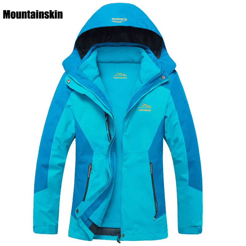 2017 Women's 2 Pieces Winter Inner Fleece Jacket Outdoor Sport Mountianskin Warm Coat Hiking Skiing Camping Female Jackets VB024 men s winter inner fleece waterproof jacket outdoor sport warm brand coat hiking camping trekking skiing male jackets va063