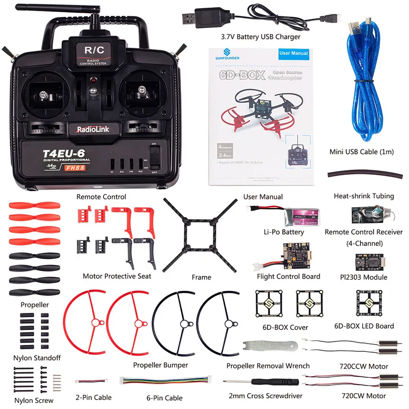 DIY Electronics Quad font b Drone b font Quadcopter 6D Box MWC Multiwii Starter Kit For