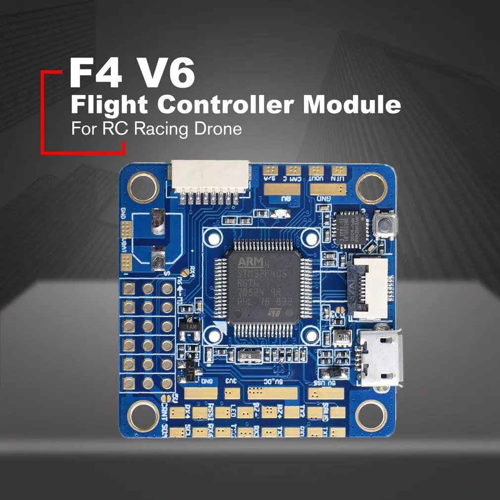 

F4 V6 Flight Controller Sensor Module Power Distribution Board OSD STM32 F405 5x UARTs 30.5x30.5mm for RC Racing Drone