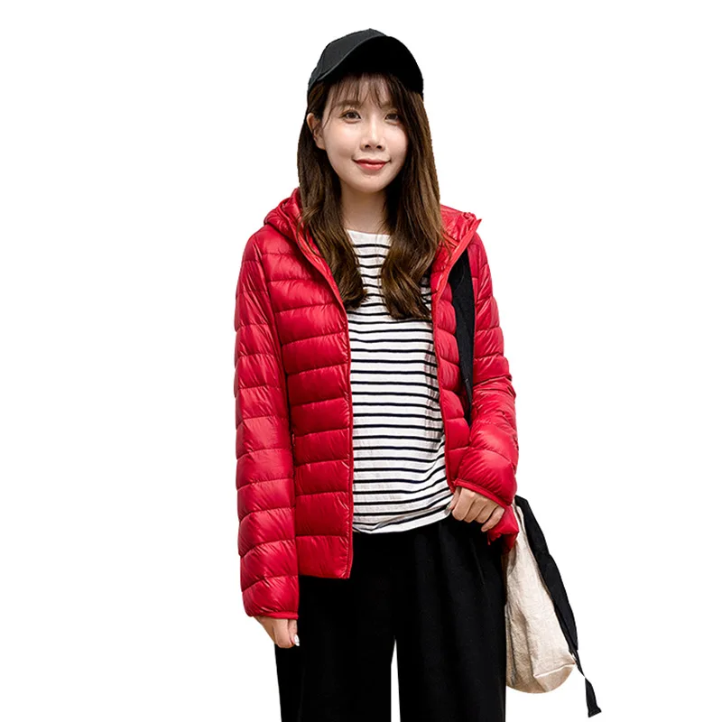 Ultra light duck down jackets women 2018 new Hooded winter coat Long Sleeve Warm  jacket lady jaqueta feminina