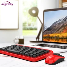 Новейшая винтажная панк игровая клавиатура мышь Combo 2,4 ГГц 84 клавиши механический Feel Бесшумная клавиатура с 4 ключами 1600 dpi оптическая мышь