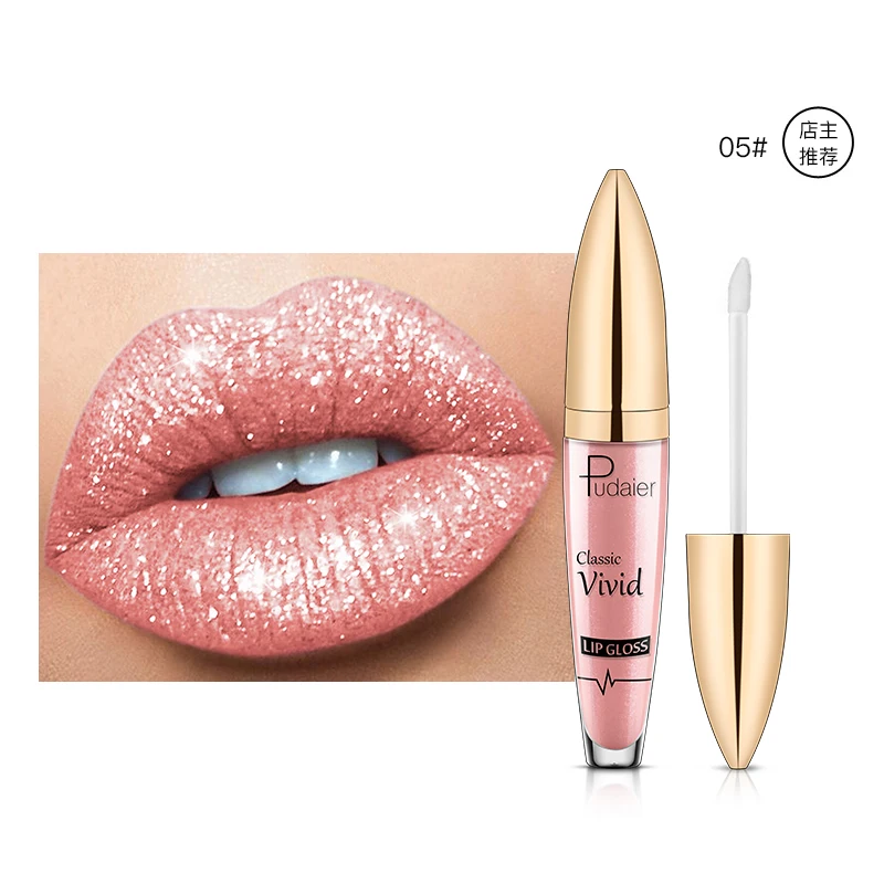 

Pudaier Lip Gloss Liquid lipstick Lipgloss Glitter Flip Glitter Lip Glosses Makeup Matte Lipstick Shimmer Long Lasting Cosmetics