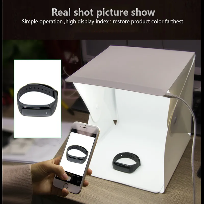 

LETIKE Folding Portable Lightbox Photo Studio Room LED Light mini Soft Box Camera Photography Background Take Pictures Tent Kit