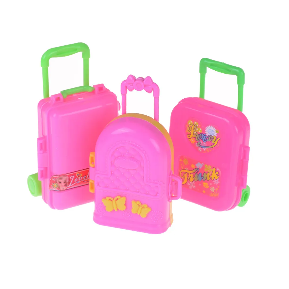 

1Pcs Doll Dress Storage Case Doll Travel Train Suitcase Luggage Case Toys For Doll Dolls House 3D Kid Children Toys