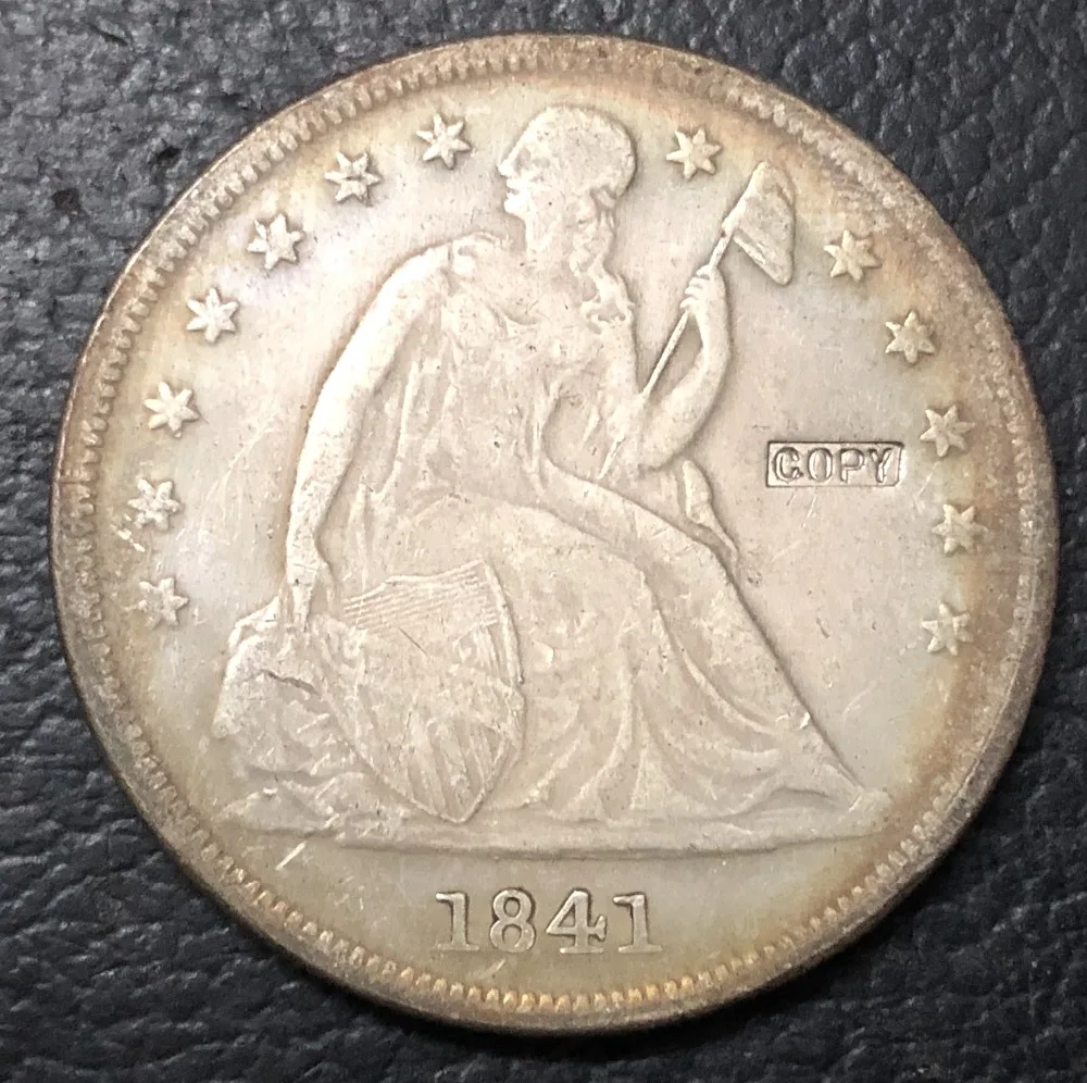 1841-P United States Seated Liberty Dollar Silver Plated Copy Coin | Дом и сад