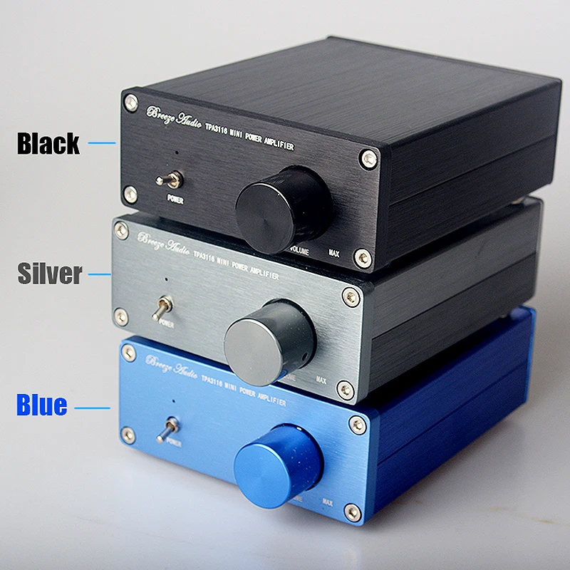 US $25.99 Breeze Audio TPA3116 20 HiFi Audio Stereo Digital Power Amplifier Advanced 250W Mini Home Aluminum Enclosure Amp DC1224V