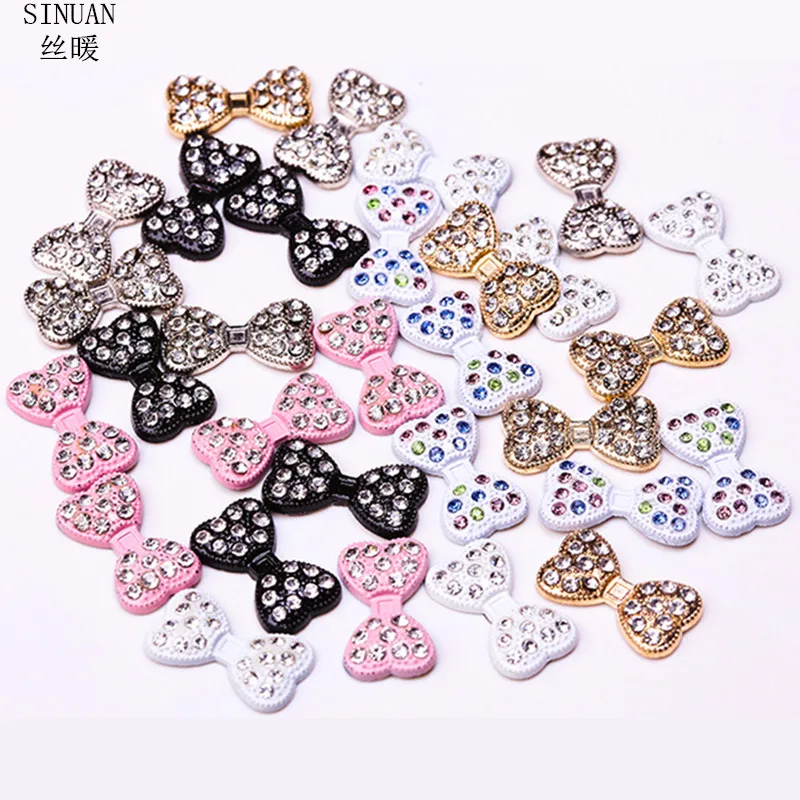 

SINUAN Bowknot Spikes 100Pcs Spikes Hotfix Metal Rivets Beaded Decoration Clothes Accessories Painted Decorative Studs For Cloth