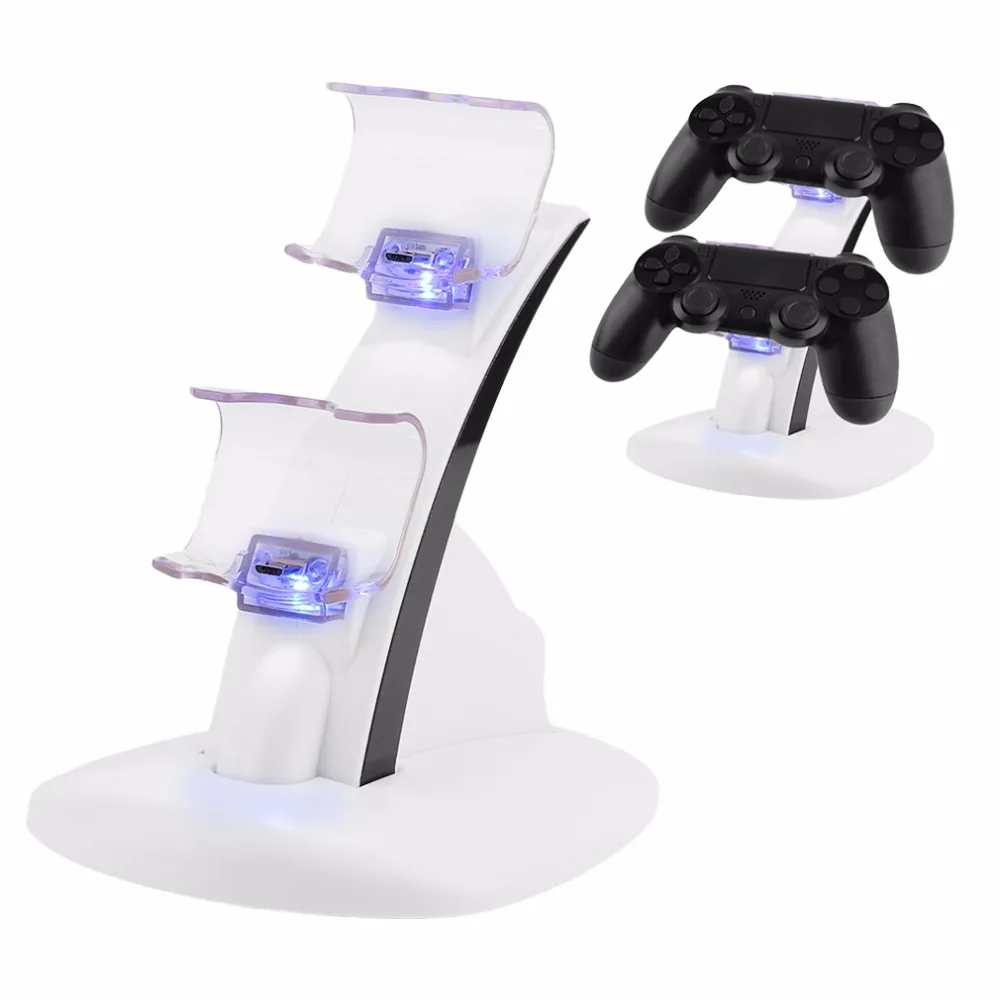 

LED Micro Dual Controller Holder Charger 2 LED Micro USB Fast Charging Dock Station Stand Charger for PS4 Controller