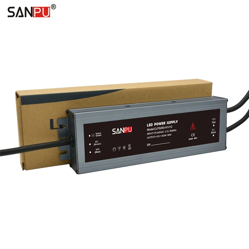 SANPU 12 V источник питания водонепроницаемый IP67 250W 230V 220V AC к DC трансформатор